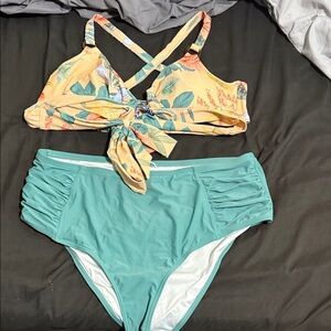 Floral two piece swimsuit